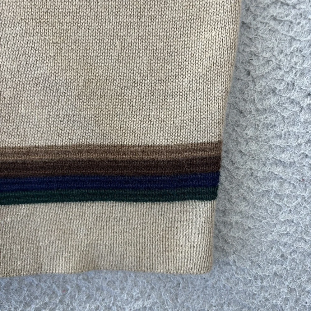 Vintage Lord Jeff‎ Sweater Mens Large Grandpa Grunge Brown Blue Green Striped